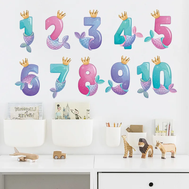 

Cartoon Arabic Numbers wall stickers for kids rooms nursery Bedroom decoration muurstickers vinilo decorativo pared infantil