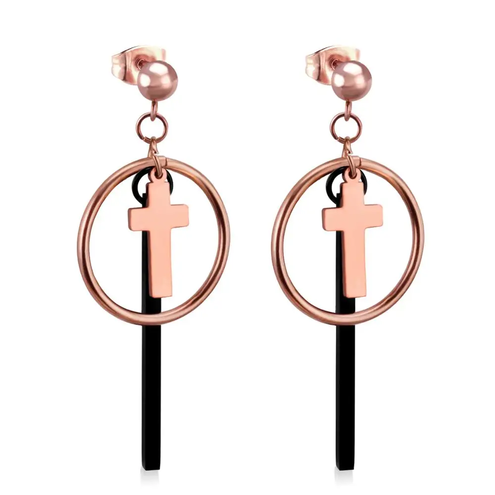 Роскошные висячие серьги цвета розового золота Комплект сережек для женщин