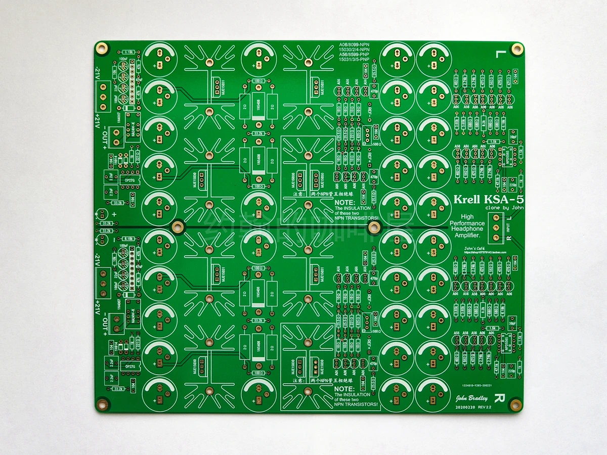 

Re-engraved Krell KSA-5 KSA5 Headphone Amplifier Ear Emptying Board PCB DIY Hi-End