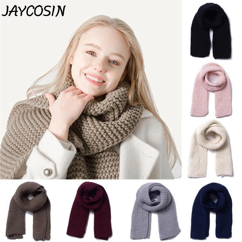 Unisex Scarf Coarse Woollen Handmade Solid Color Ladies Fashion Winter Keep Warm Thickened Knit foulard femme a21 |