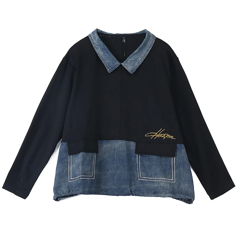 

Max LuLu 2021 Korean Fashion Style Streetwear Women Denim Vintage Tee Shirts Ladies Loose Punk Tops Female Casual Fitness Tshirt