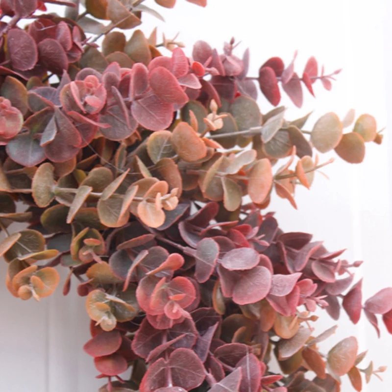 

2 Pcs Soft Eucalyptus Wreath Multicolor Door Ornaments Wall Ornaments Christmas Decoration, Hoarfrost & Autumn Colors