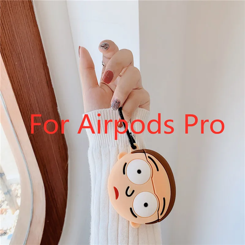 Беспроводные bluetooth-наушники с изображением Рика и Морти, милый 3D чехол для Apple AirPods, силиконовый чехол для зарядки