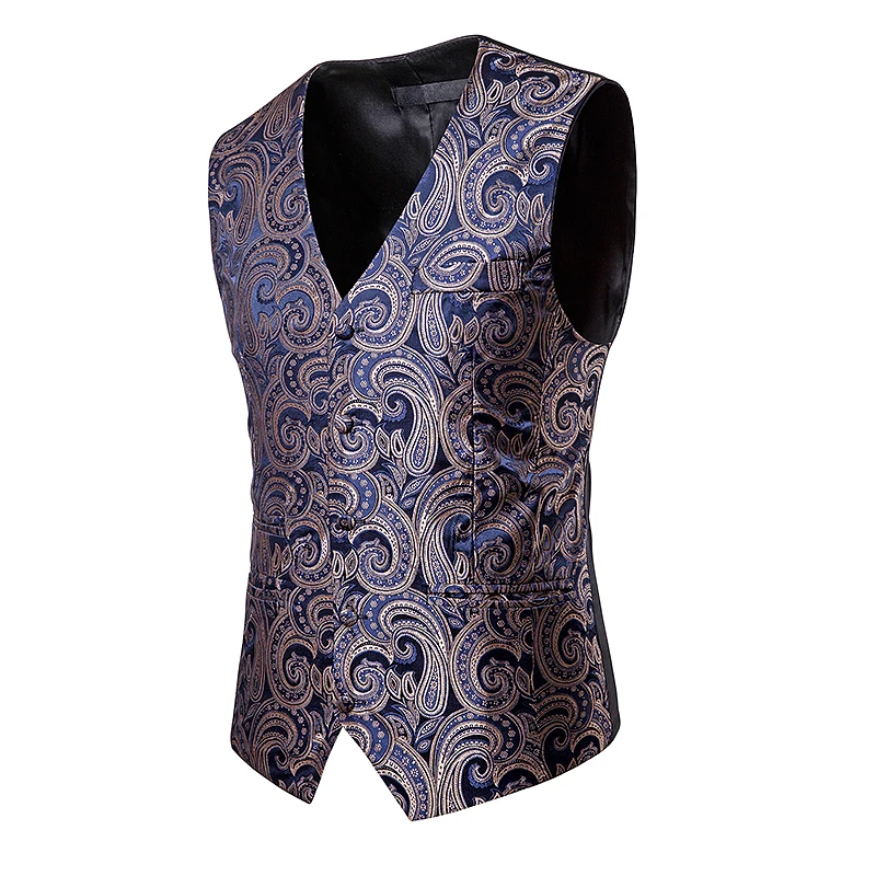 Модный Мужской умный повседневный костюм жилет пальто мужской с цветочным