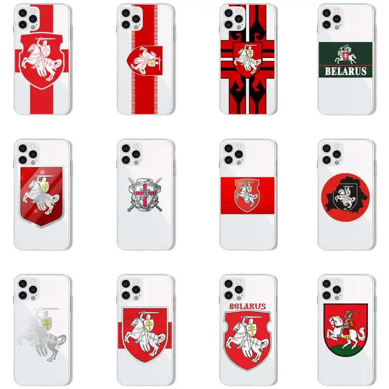 

Republic Belarus National flag Phone Case For iPhone 13 12 11 8 7 Pro Max Plus X XS XR MINI transparent clear New