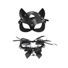 Модная кружевная кожаная маска с колокольчиком, женские маски для косплея, кошки, готические маски, панк, сексуальный подарок, металлические эротические аксессуары