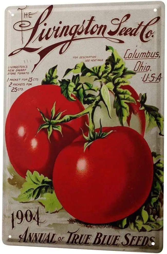 

Tin Sign Metal Plate Decorative Sign Home Decor Plaques Retro Wall Sign Tomatoes Livingston Metal Plate