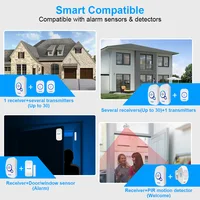 Беспроводной дверной звонок Towode, диапазон срабатывания 150 метров, 4 уровня громкости, 32 мелодии#5