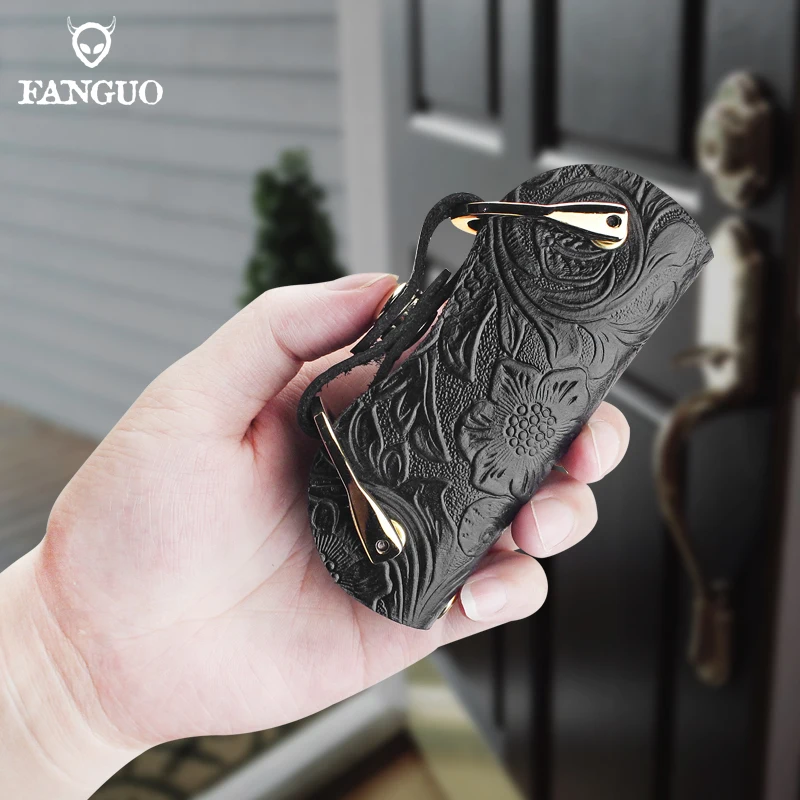 

Genuine Leather Keybone Organizer Key Holder EDC Outdoor Handmade Household Keys Case Keys Pouch For Travel 3 Pcs