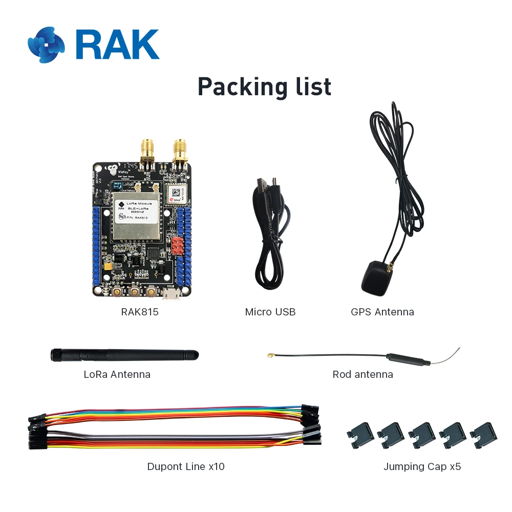 

RAK815 Location Tracker Module BLE Bluetooth 5.0 Beacon with GPS Temperature Sensors OLED Display LoRaWAN RAK813 Breakboard Q194