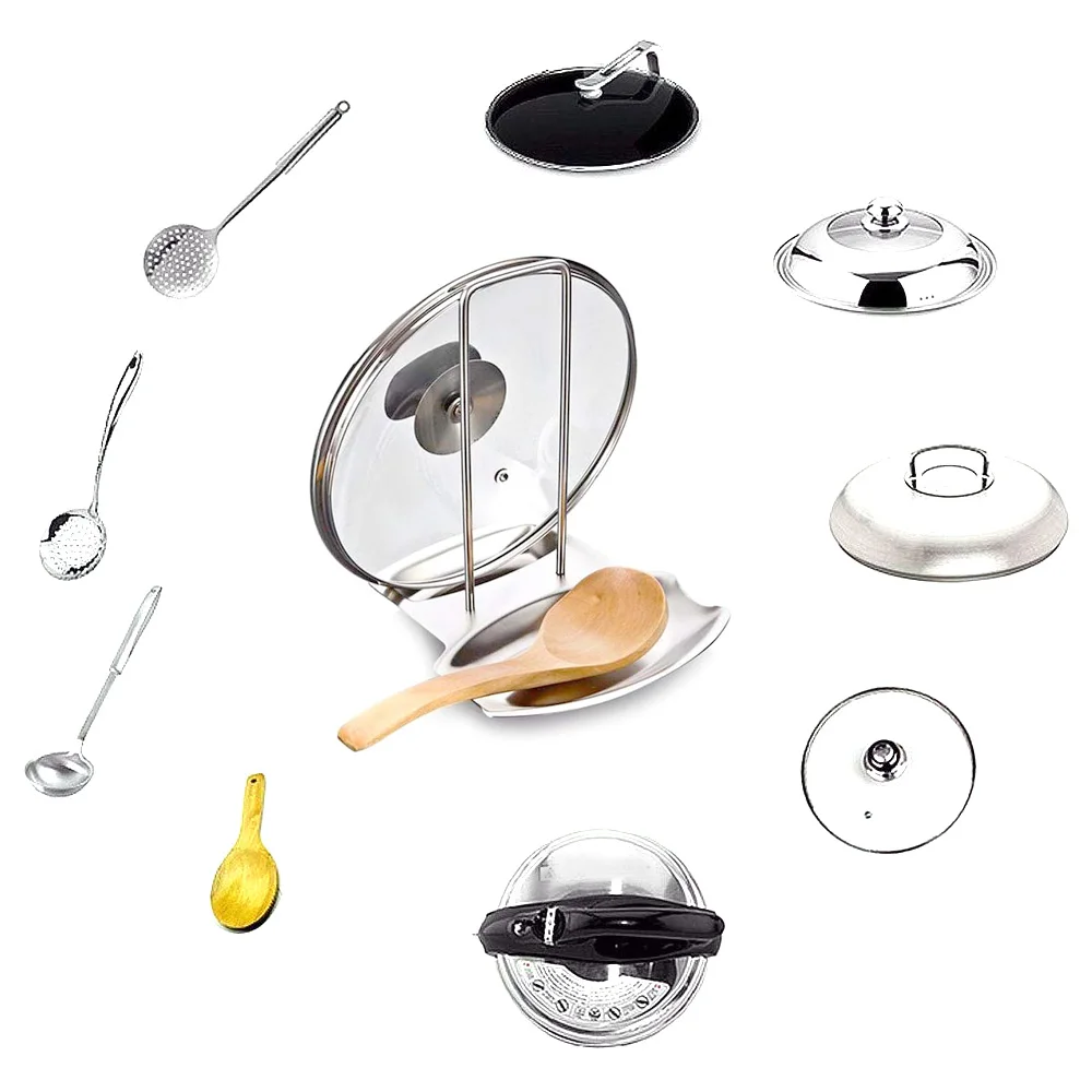 Крышка кастрюли из нержавеющей стали стойки стойка с держателем ложек плита