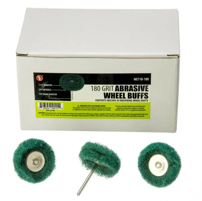 

36pc Abrasive Polishing Buffing Wheels Grinding Rotary Tool 1/8" Shank 180 Grit