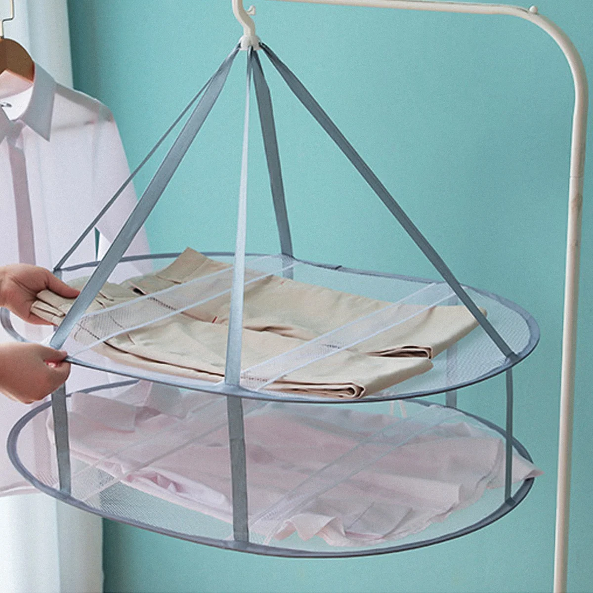 

3Pcs Clothes Drying Hanger Drying Socks Basket Tuck Net Household Hangers