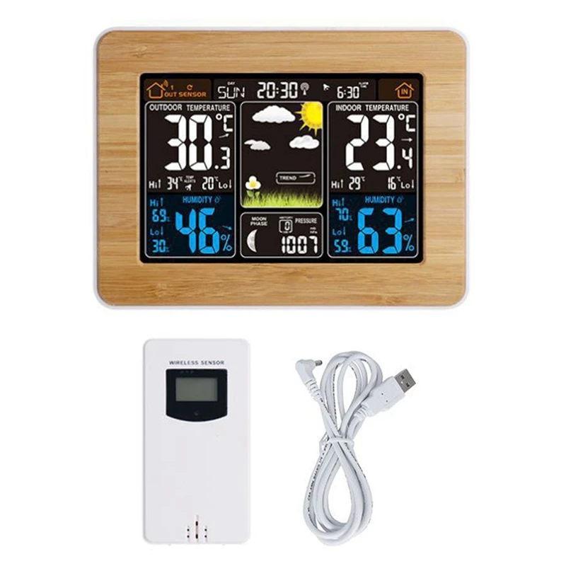 

Weather Station 3365 Temperature Humidity Barometer Snooze Function Alarm Clock with Outdoor Sensor