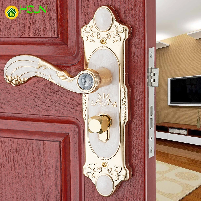 Внутренняя дверная ручка замок для спальни европейские антикварные деревянные