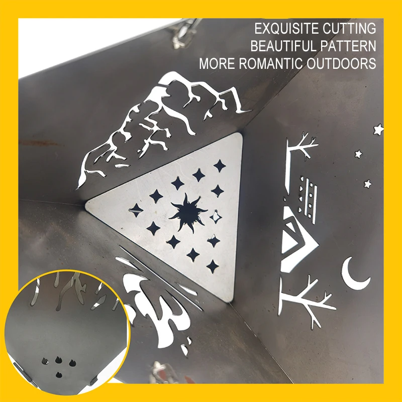 Портативная плита для кемпинга из нержавеющей стали геометрической формы