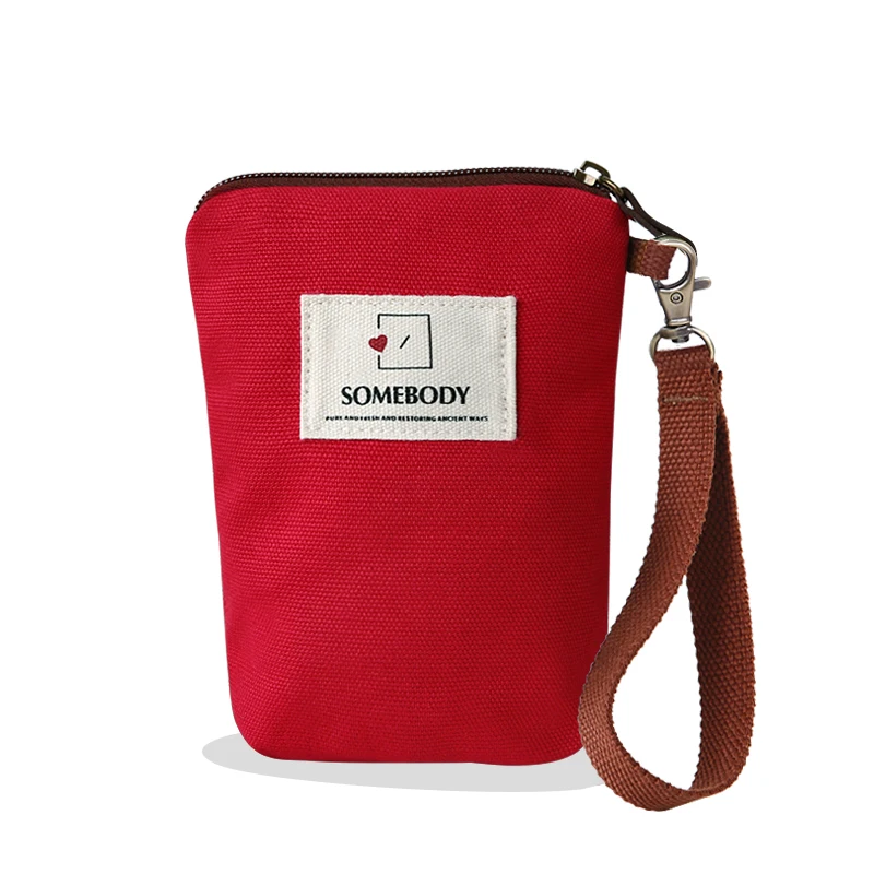 handset bag - Dahong Холщовая Сумка для мобильного телефона, Новая женская мини-сумка в Корейском стиле для студентов - Цвет: handset bag - Dahong
