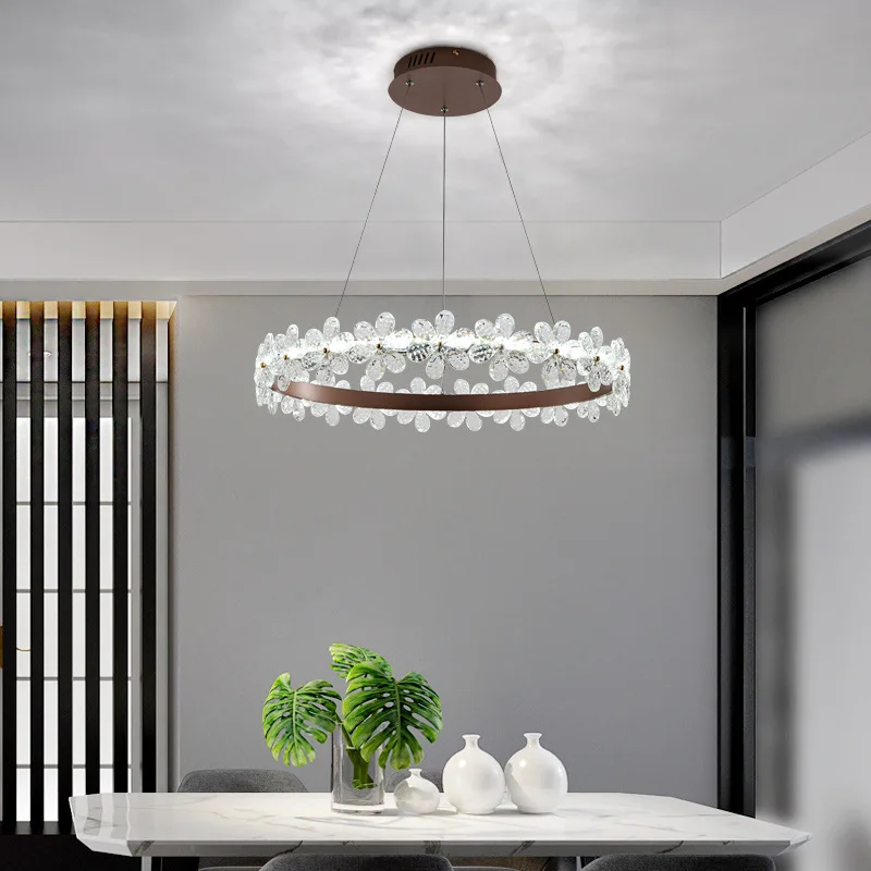 

Modern Crystal LED Chandeliers Luxury Nordic Villa Decor Minimalist Lights Living Dining Room Indoor Hanging Lighting Fixtures