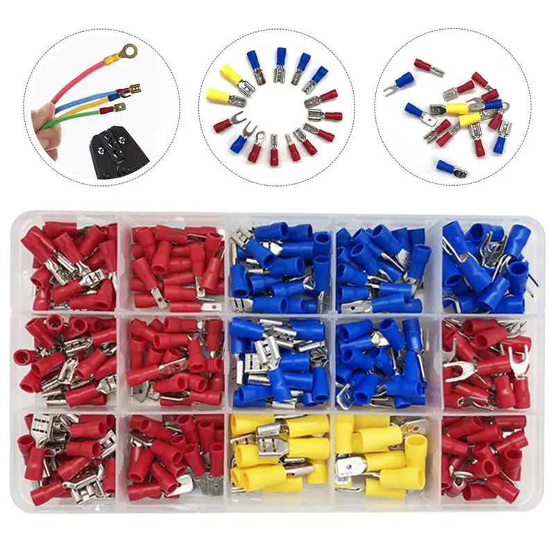 

280pcs Insulated O-Shaped U-Shaped Cold Pressed Wire Connectors Connector Terminals