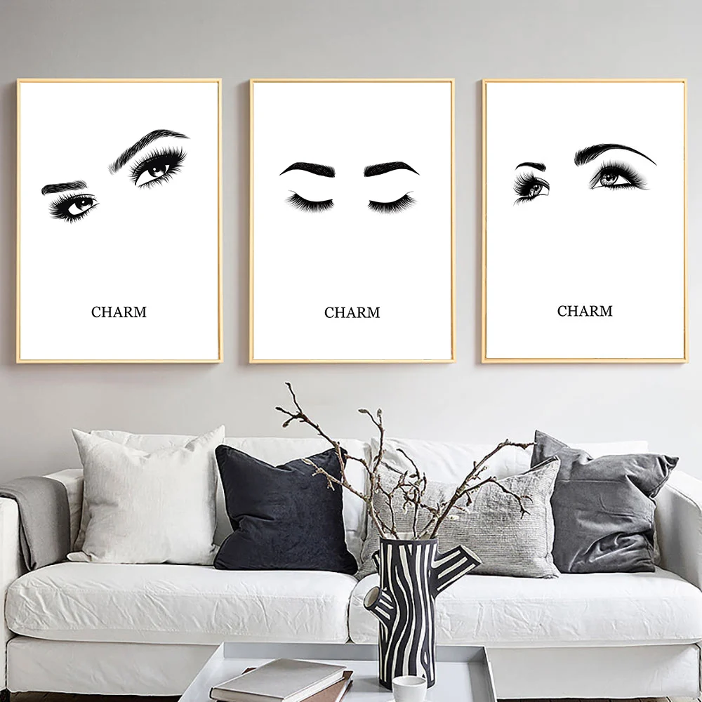 Очаровательный постер для ресниц макияж настенный художественный