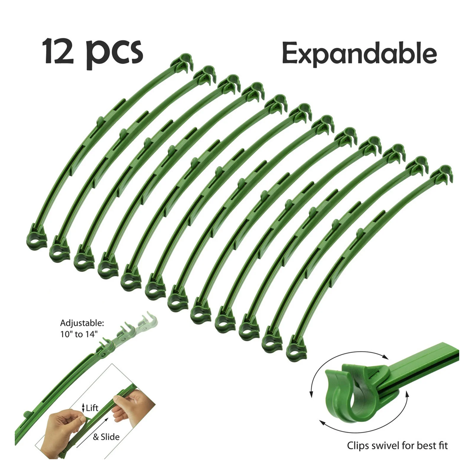 

12 Pcs Plant Support Stake Garden Plant Rack Climbing Vine Rack Arms Cage Expandable Potted Frame Connectors