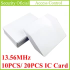 Бирка RFID для ключей, 13,56 МГц, 20 шт., бесконтактные высокочастотные чипы, белые ПВХ карты доступа, посещаемость, NFC карта