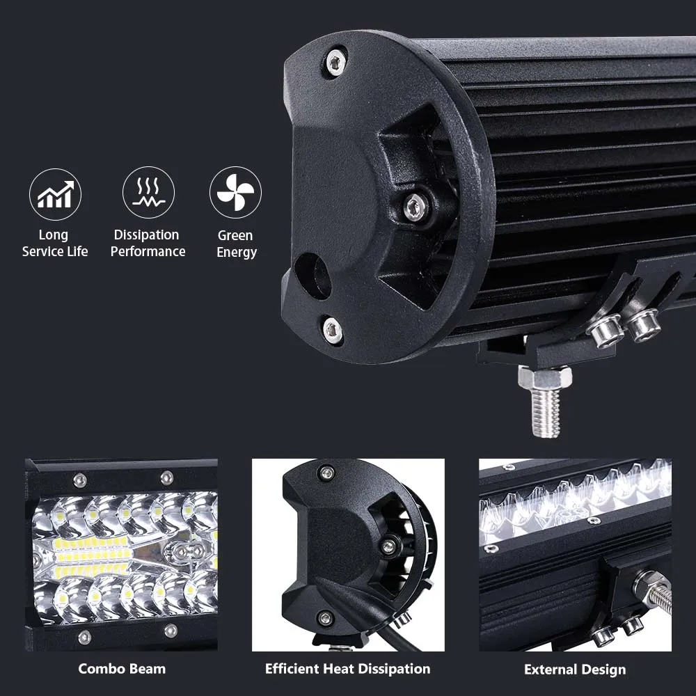 Светодиодный светильник от 4 до 32 дюймов 3 ряда для внедорожников грузовиков 4x4 4WD