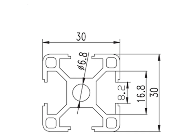 

100-600mm Arbitrary cutting black 3030 European standard 3D printing profile industrial Aluminum alloy frame