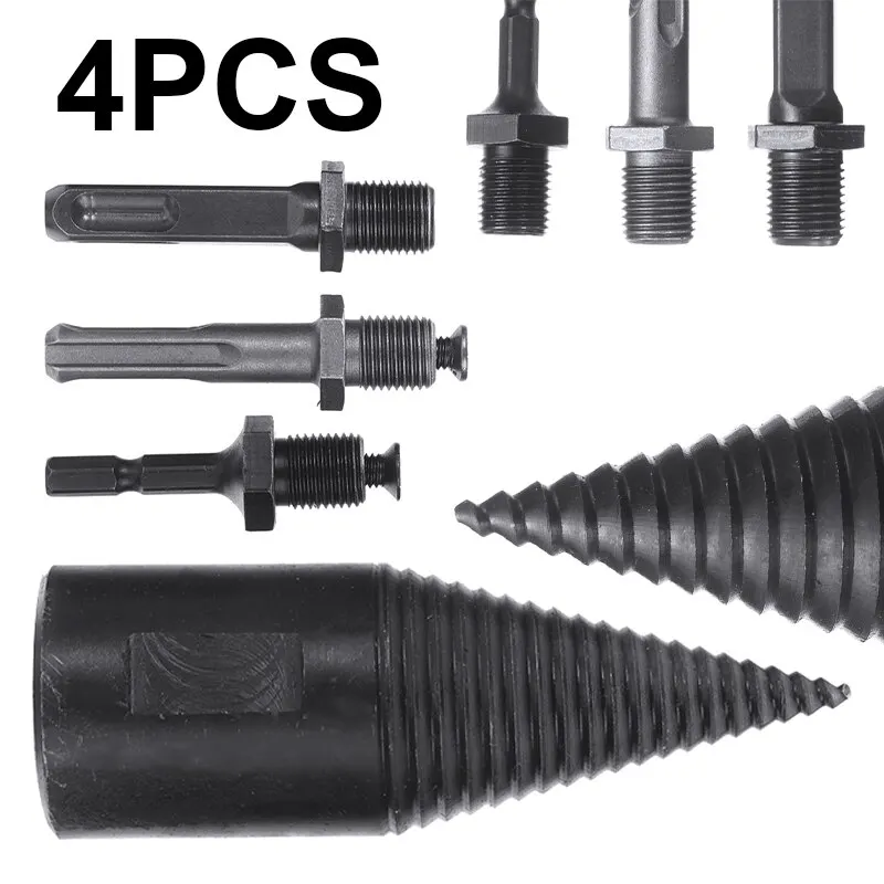 

32mm Firewood Splitter Drill Bit High Speed Steel Wood Splitter Electric Hammer Drill Cone Durable Drill Bits For Drilling Wood