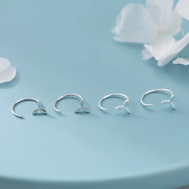 Маленькие милые серьги ZS из стерлингового серебра с рисунком клевера для женщин