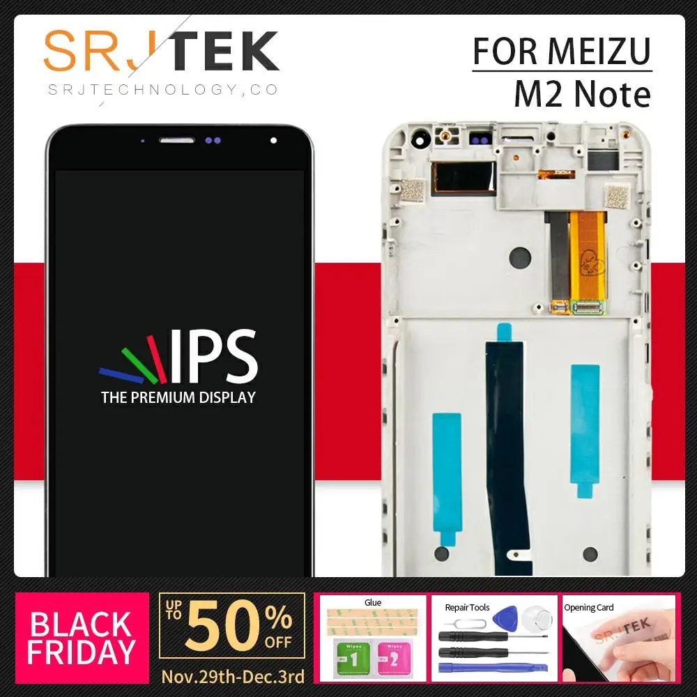 Srjtek для MEIZU M2 Note ЖК-дисплей панель сенсорный экран дигитайзер сенсор стекло