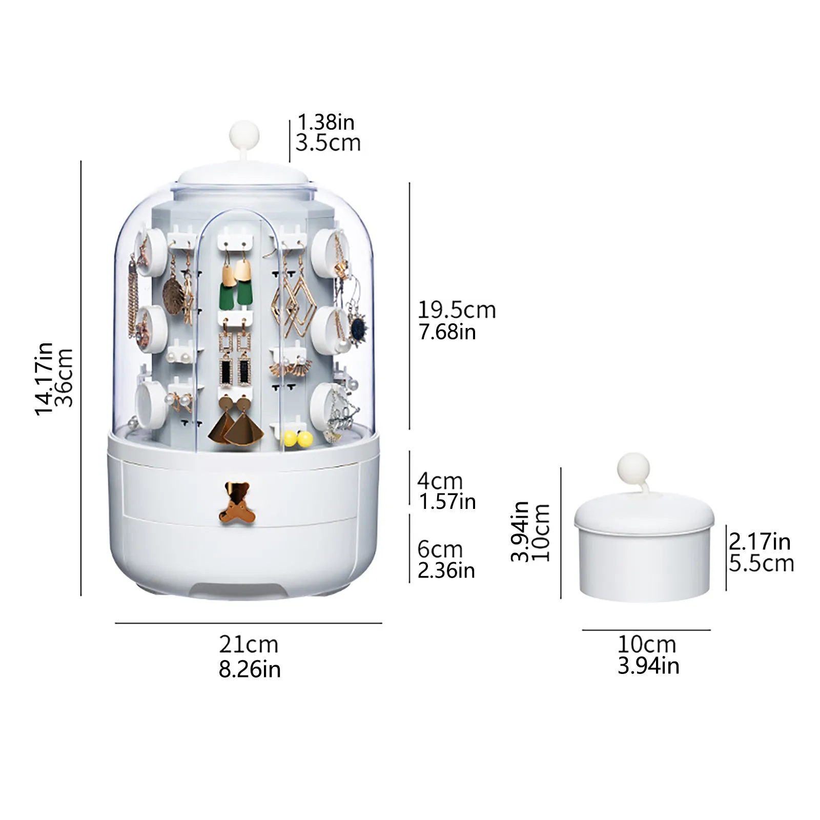

1pc Portable Home Jewelry Earrings Necklace Display Stand Large Capacity Jewelry Storage Box Small Make-Up Storage Boxes #D1