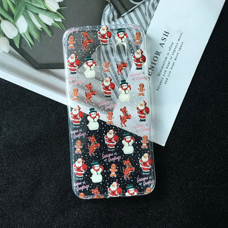 Год Рождество Санта Клаус снеговика и оленя чехол для телефона для samsung S10 S8 S9 плюс A50 A70 A30 S7 M20 S6 A9 ТПУ силиконовый чехол