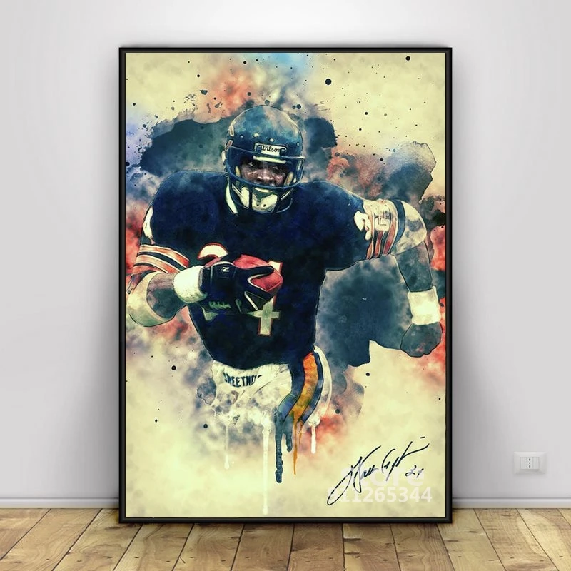 

Уолтер Пэйтон холст искусство стены холст живопись картина Прачечная Комната Искусство стены декор