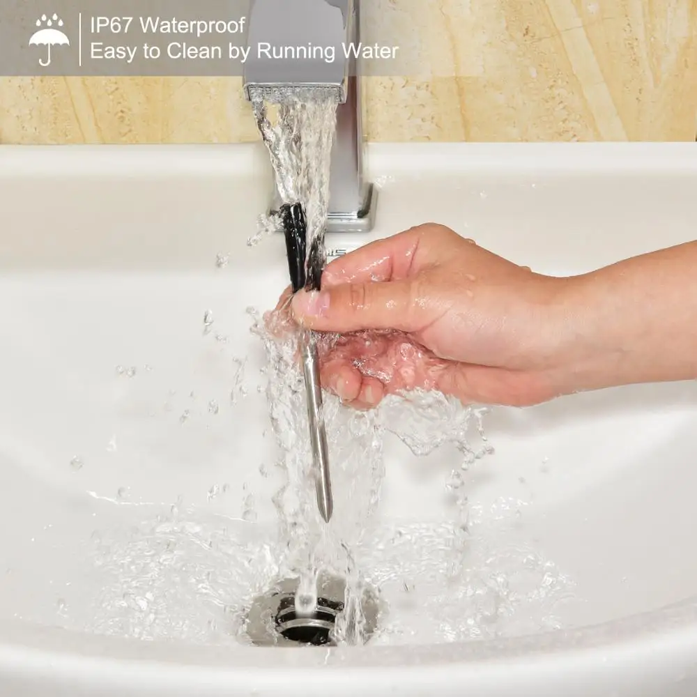 

IP67 Waterproof Wireless Digital Meat Thermometer for Oven Grill Kitchen BBQ Barbecue Smoker Cooking Food Thermometer Great Gift