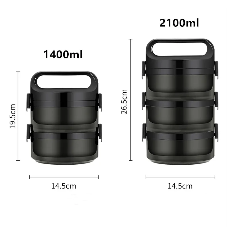 

Office student portable multi-layer stainless steel lunch box leak proof food container lunch box