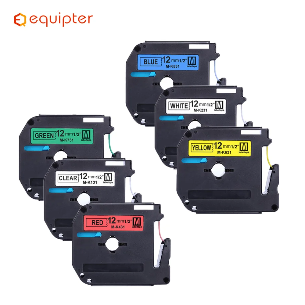 

Equipter Multicolor 9mm label Tape Compatible Brother P-touch Printer Mk121 Mk221 Mk421 Mk521 Mk621 Mk721 Label for Brother