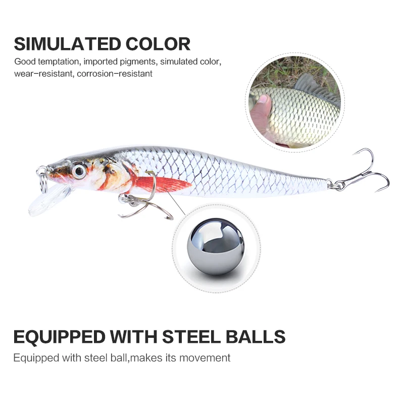 Реалистичная рыболовная приманка в виде гольяна 3 размера 2 6 дюйма 5 4 7 HML09S|minnow