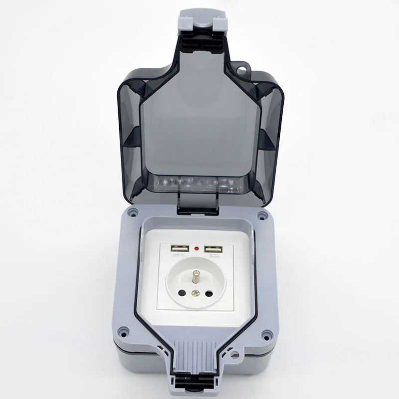 Горячая Распродажа новинка уличная Водонепроницаемая настенная розетка USB