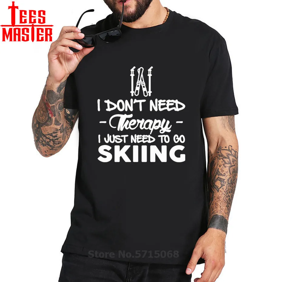 Я не нужно терапия я просто для катания на лыжах футболка мужчин в стиле ретро