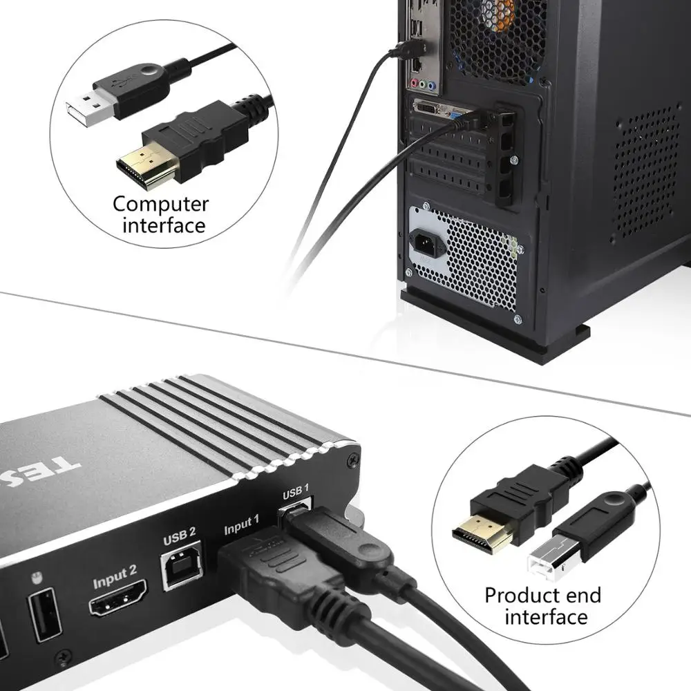 2 шт. Новинка Высокое качество 1 5 м HDMI USB KVM кабель + кабельный коммутатор