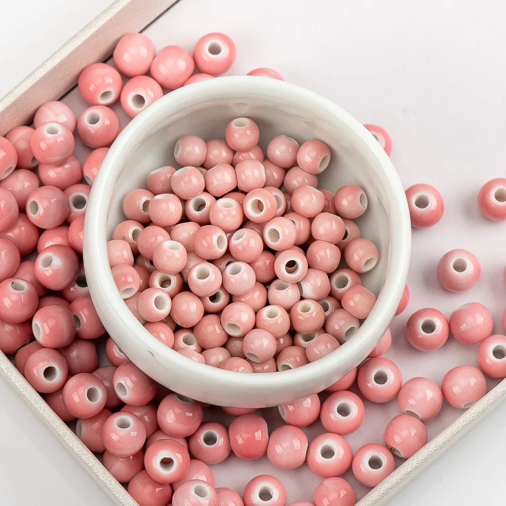 6 #8 #100 шт Цзиндэчжэнь чистый цвет керамические бусины для йоги сережек Procelain