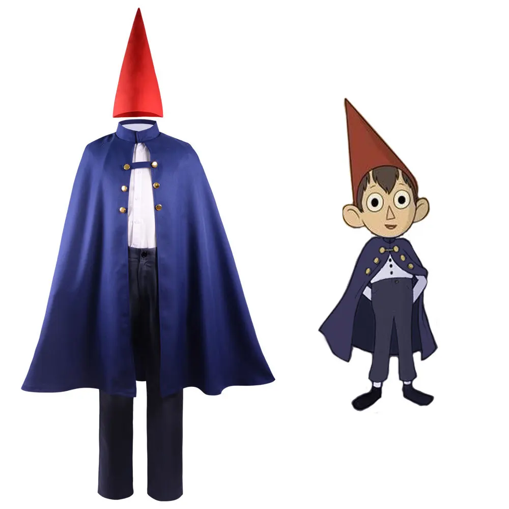 Wirt Cosplay Costume From Animation Over the Garden Wall Halloween Costume Mantle Cape Outfit For Adult Kids Clothing Sets Suit