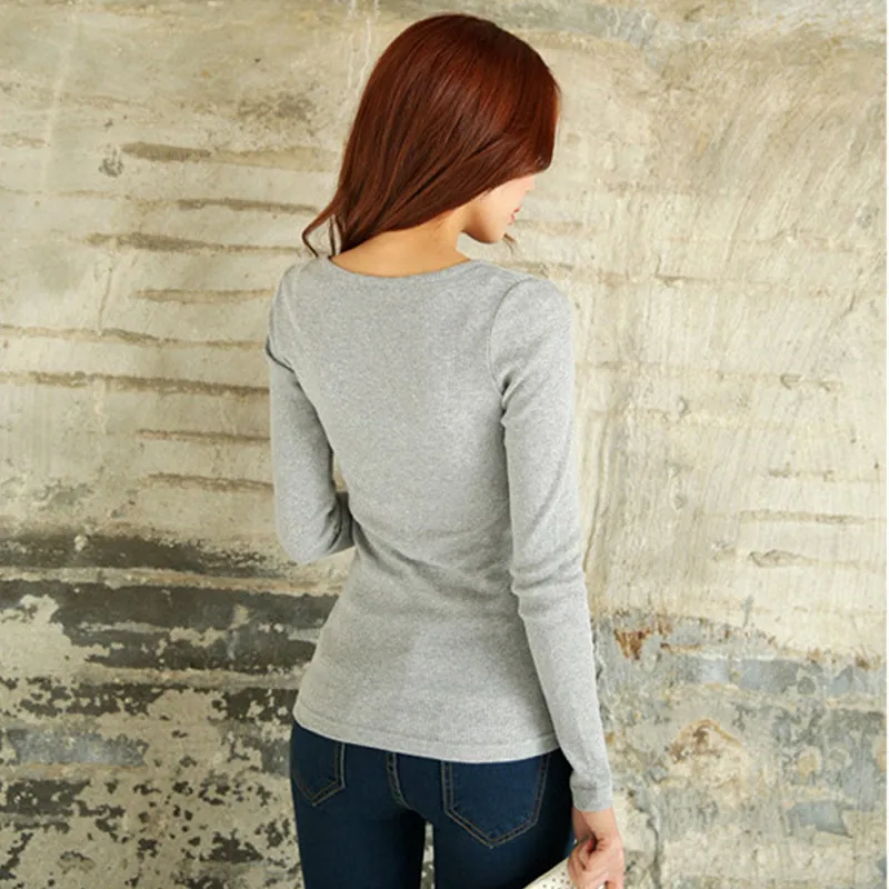 Туника Топы с глубоким вырезом и пуговицами облегающая вязанная Элегантная