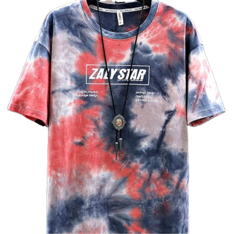 

New Design Male's Casual Tops Men's Tie-Dye Crop T-Shirts
