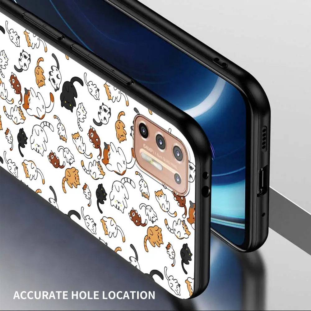 cat pattern art phone case for motorola one fusion g8 power lite g9 play g10 g30 e6s edge plus moto g stylus 2021 back cover free global shipping