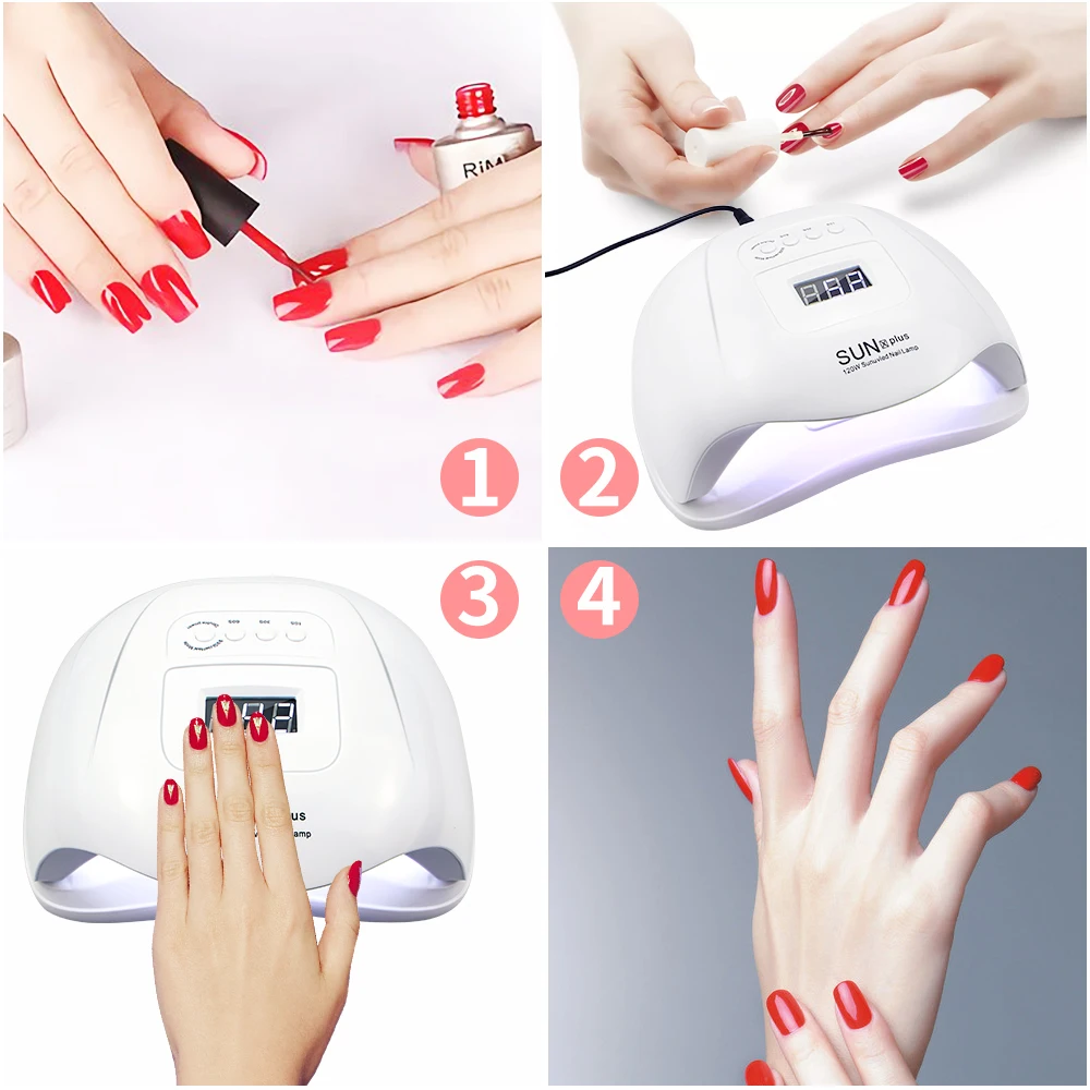 Nail Set 120W UV LED Lamp For Manicure 10pcs Gel Polish Kit Soak Off Varnish Art Dryer Machine Tools | Красота и здоровье