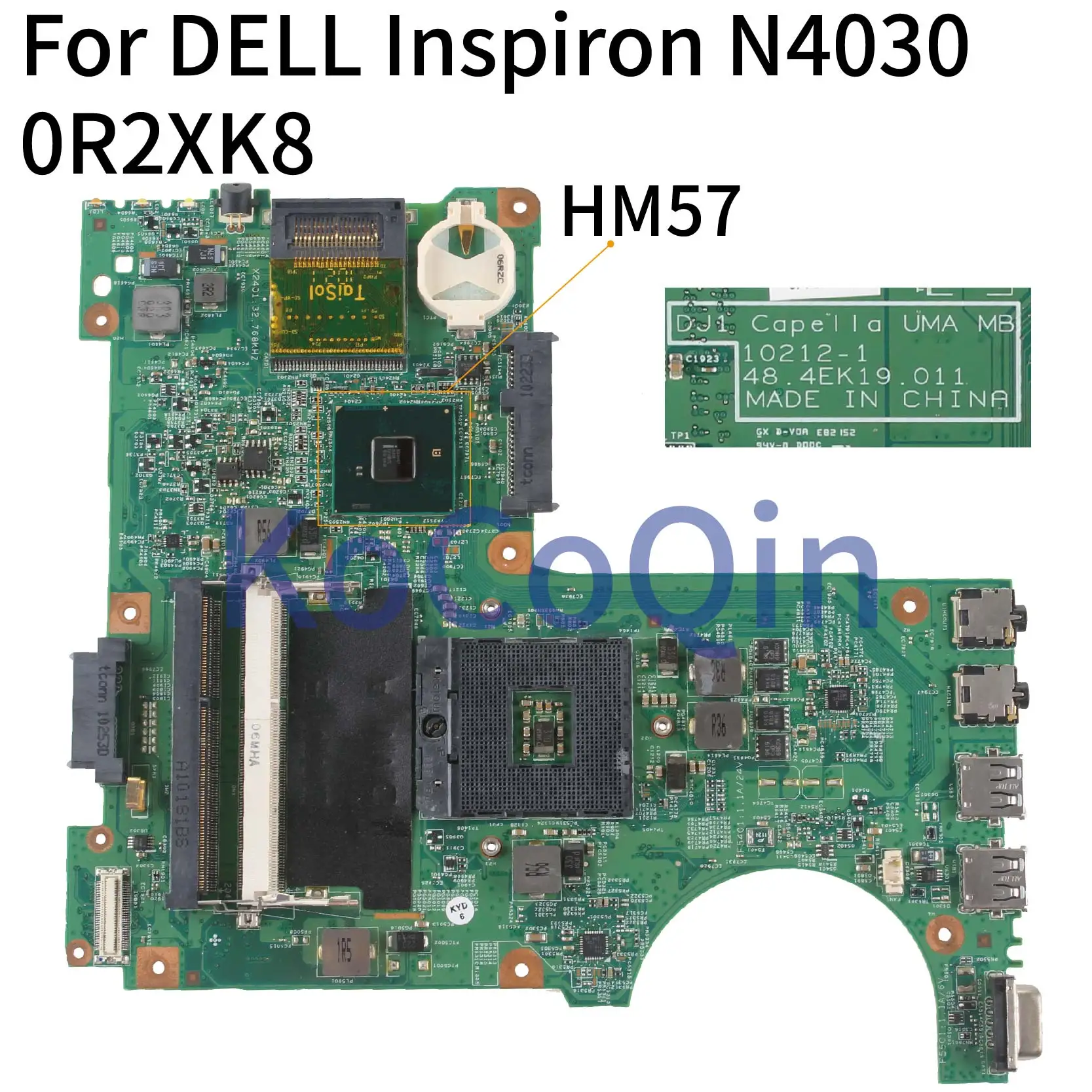 KoCoQin материнская плата для ноутбука DELL Inspiron N4030 CN 0R2XK8 10212 1 HM57|Материнские платы