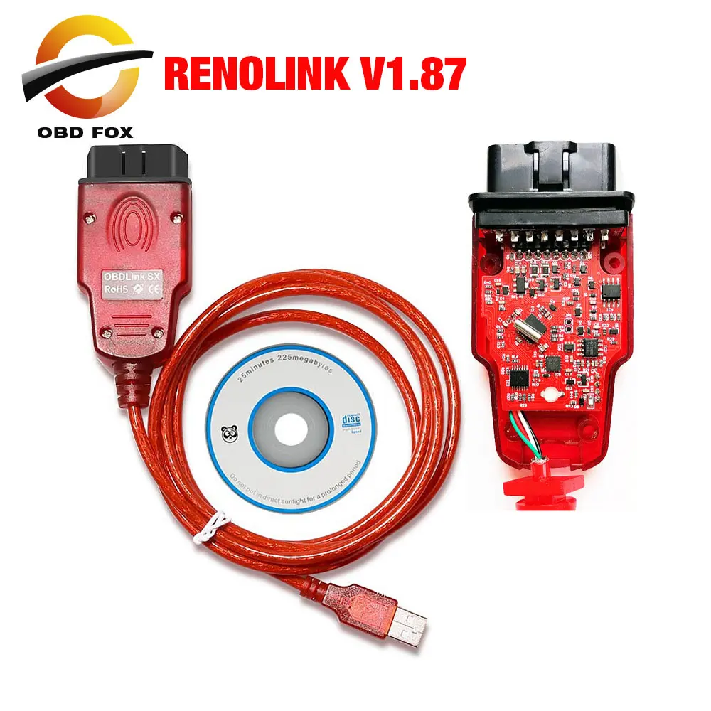 Диагностический интерфейс Renolink V1.87 V1.52 OBD2 для автомобилей Renault/Dacia программатор ECU
