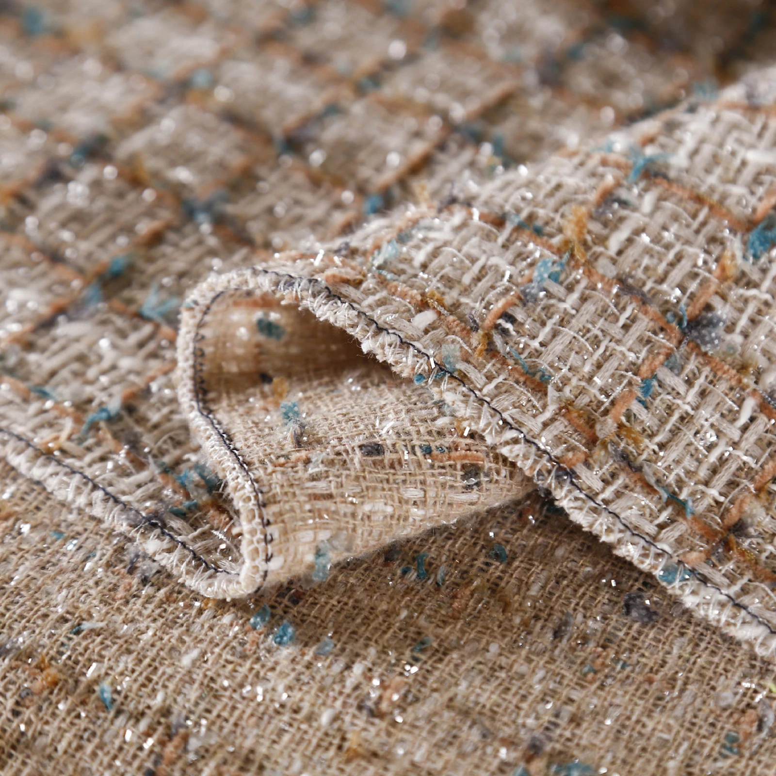 50x145 см французская твидовая сетчатая ткань с узором окрашенная для женщин